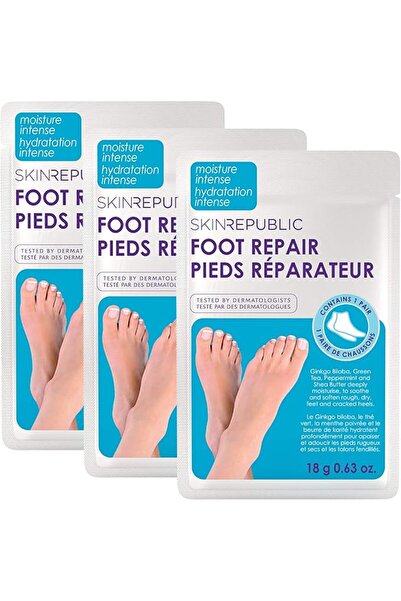 Skin Republic Foot Repair Mask (3 Pairs) – Moisturizing Foot Mask with Shea B...
