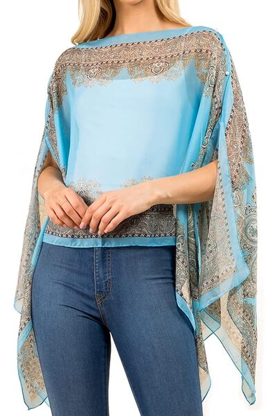 SarQa Scarft Chiffon Cover-up Sarong and Sun Protective Kimono Shawl