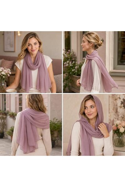 YOUR SMİLE for Women Lightweight Breathable Solid Color Soft Chiffon Long Fas...