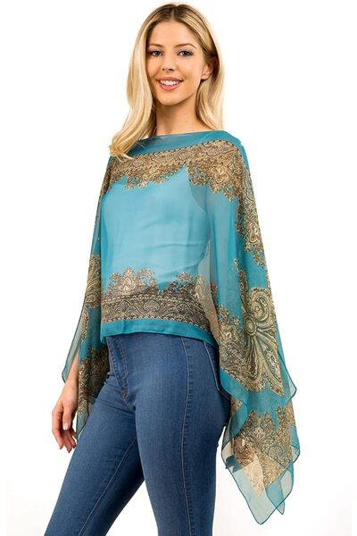 SarQa Scarft Chiffon Cover-up Sarong and Sun Protective Kimono Shawl