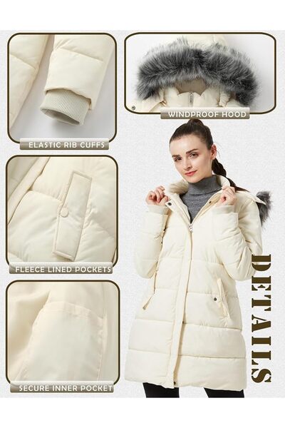 GENERAL GGleaf Women's Winter Thicken Puffer Coat Warm Snow Jacket with Fur R...