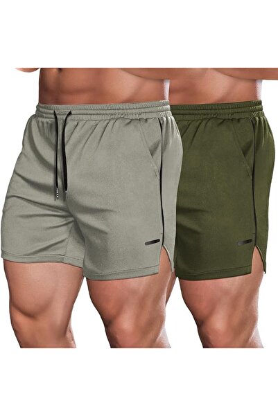COOFANDY Men's 2 Pack Gym Workout Shorts Mesh Lightweight Bodybuilding Pants ...