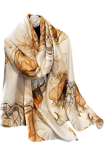 GENERAL Fashion Scarves 100% Satin Silk Scarf Long Lightweight Sunscreen Shaw...