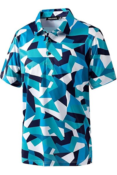 GENERAL Golf Shirts for Men Dry Fit Performance Print Short Sleeve Moisture W...