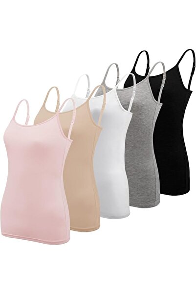 BQTQ 5 Pcs Women's Camisole Vest Tops Spaghetti Strap Undershirts Camisoles |...