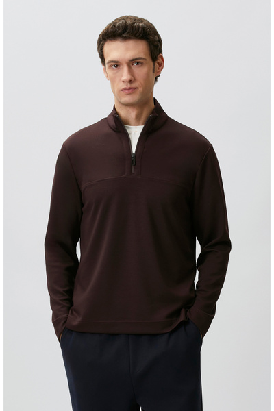 Network Bordo Modal Karışımlı Sweatshirt