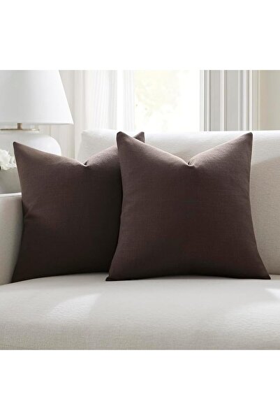 Meekio Set of 2 Dark Sage Pillow Covers 18 x 18 Inch Farmhouse Boho Decorativ...