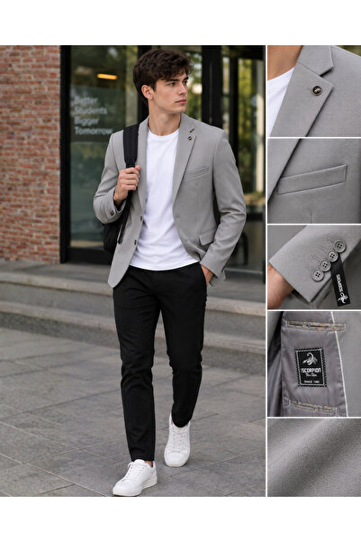 Plus Scorpion Sacou smart casual, blazer Slim Fit pentru studenți și tineri, ...