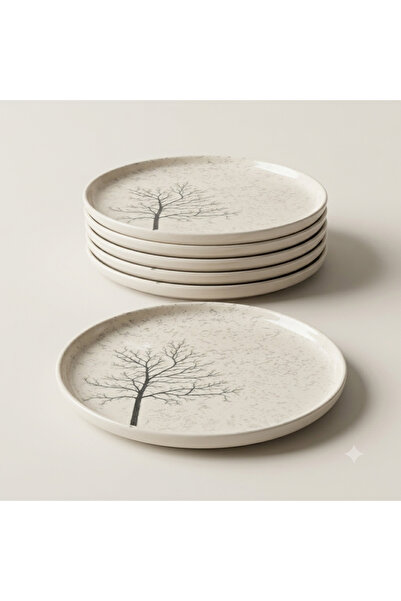 Tezyinat Wood Bengü Zühre 6-Piece Porcelain Cake Plate Set
