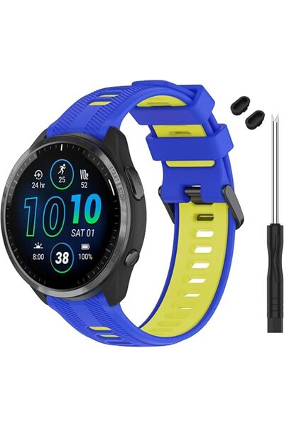 GENERAL حزام متوافق مع ساعة Garmin Forerunner 965 - حزام ساعة بديل من السيليك...