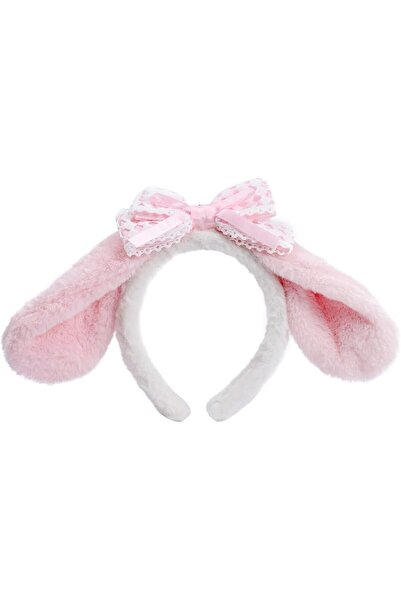 PUCAPOCO Bunny Ears Headband Furry Rabbit Puppy Dog Ears Headband Cute JK Bow...