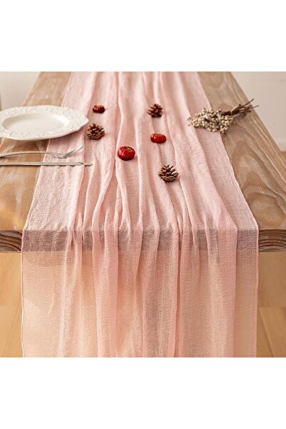GENERAL Keketo Fall Thanksgiving Table Runner Terracotta Rust Gauze 120 Inch ...
