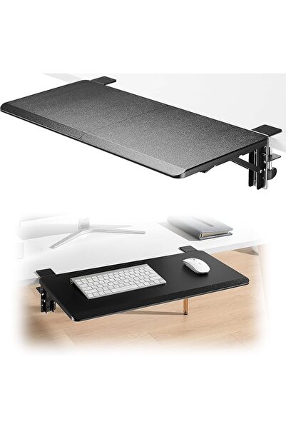 GENERAL ETHU Ergonomics Desk Keyboard Tray Clamp on, 650x290mm Large Size Fol...