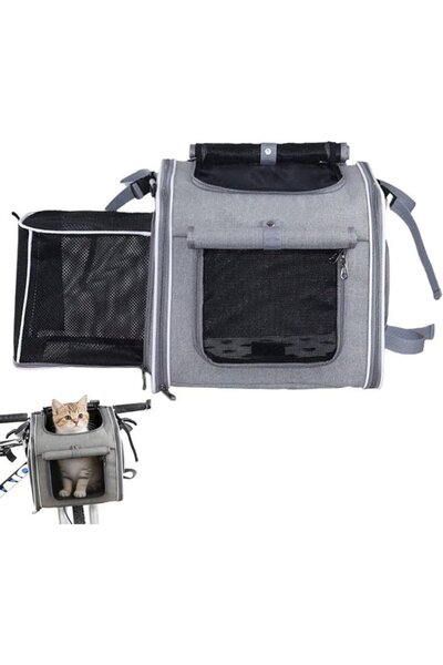 STARSTAR Grey foldable dog bike basket 36x26x31cm.