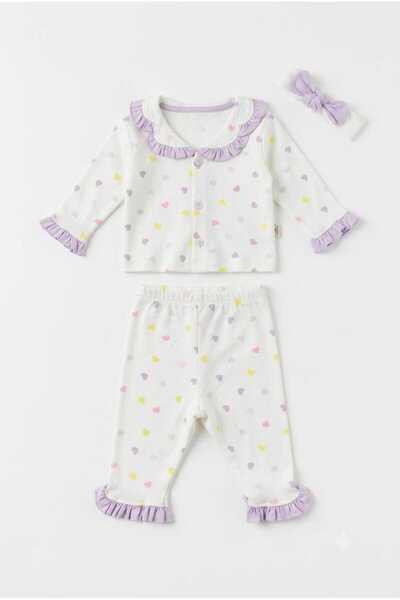 Beniizle Bandana Long Sleeve Shirt Collar Girls' Pajama Set