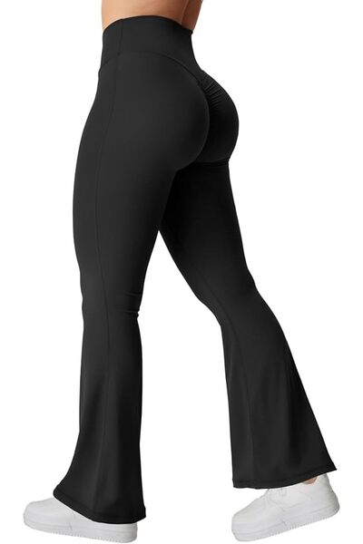 GENERAL YEOREO Kalie Flare Scrunch Leggings for Women V Cross Waist Bell Bott...