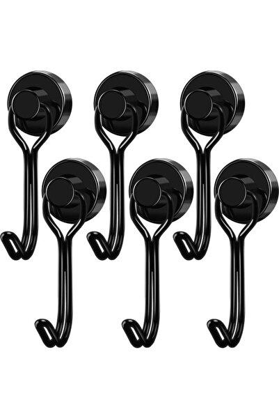 STARSTAR 6 hooks Hooks Towel kitchens offices kitchen Black hooks 24kg magnet...