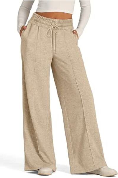 GENERAL onlypuff Women's High Waisted Wide Leg Sweatpants Casual Yoga Jogger ...