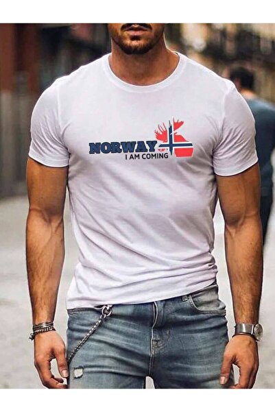 4Car Big & Tall Men's Summer T-Shirt - Norway Graphic Print, Short Sleeve Tee...