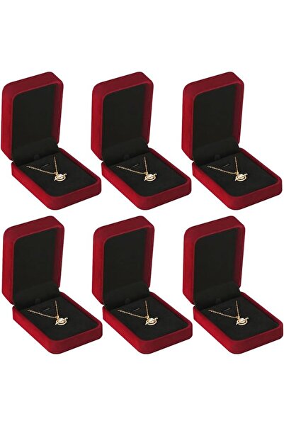 LETURE 6 Pieces Velvet Jewelry Gift Boxes for Necklace Pendant Bracelet Ring ...