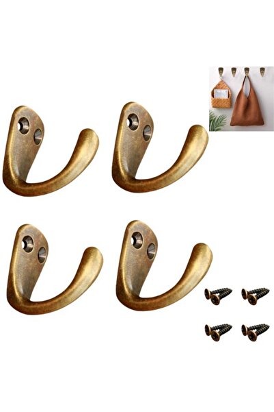 STARSTAR Wall hooks - Brass - Vintage classic brass - 4-piece set