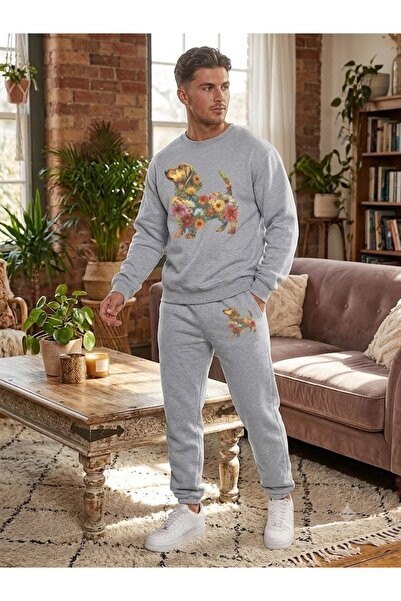 WOODROFFE Set de trening unisex cu imprimeu floral pentru câini, cu gât rotun...