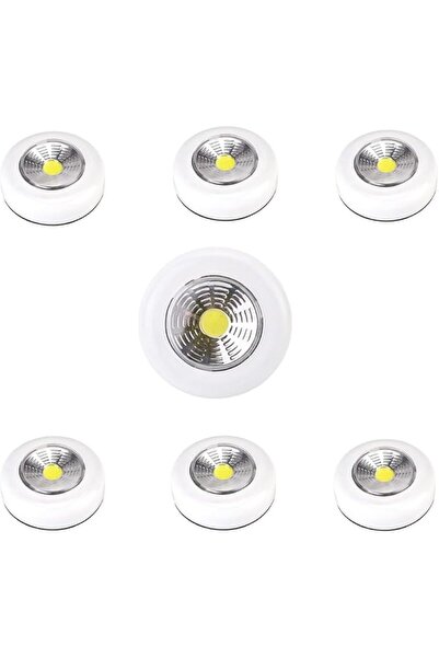 AZONEE Mini Touch Light, 6 Pack Wireless Under Cabinet Lights Round Tap Push ...