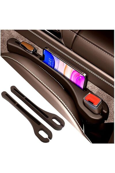 GENERAL 2PCS Car Seat Gap Filler Organizer with Phone Holder,[Upgrade Version...