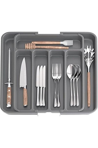 DURKU Silverware Drawer Organizer,Expandable Utensil Tray for Kitchen,Adjusta...