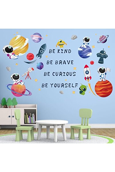 Amimagen Outer Space Astronaut Wall Stickers - Be Kind Be Brave Inspirational...