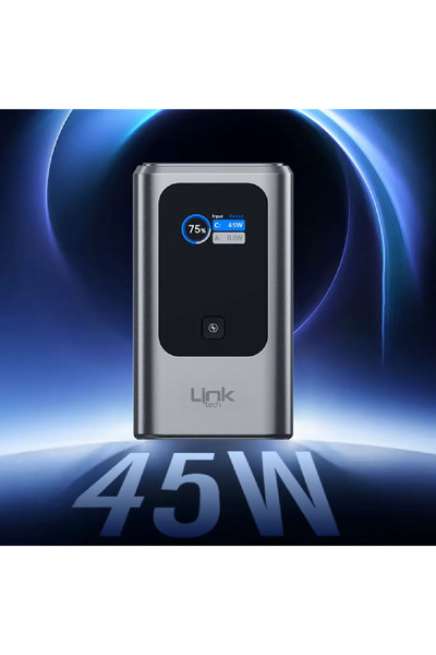 Linktech PD37 Premium Mini Dijital Ekranlı 10000 mAh 45W Hızlı Şarj Powerbak