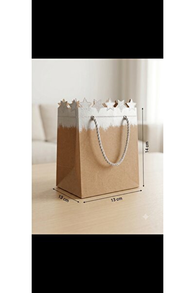 Generic Brand Set de Pungi cadou 10 buc Premium din carton Kraft natur, cu ma...