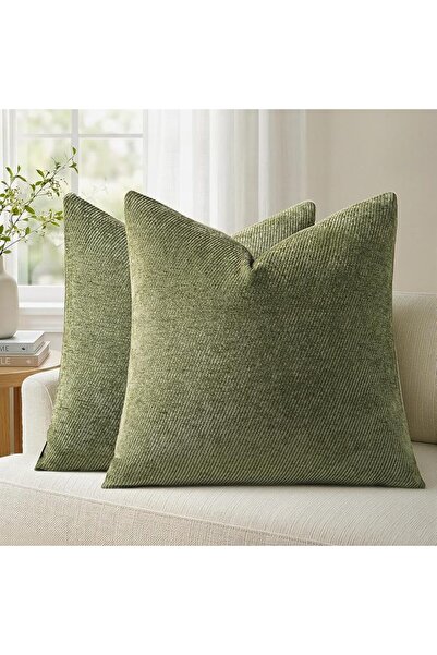 a moment Pack of 2 Decorative Chenille Cushion Cover Throw Pillow Covers with...