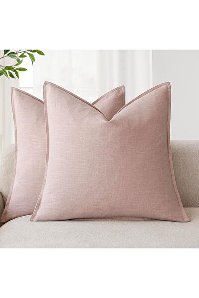 Foindtower Pack of 2, Decorative Linen Soild Throw Pillow Covers Soft Accent ...