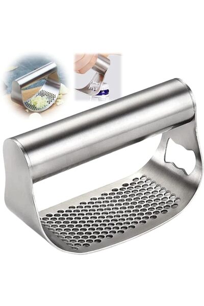 Zezzo Stainless Steel Garlic Presser, 2024 Upgraded Rocker Garlic Mincer Garl...