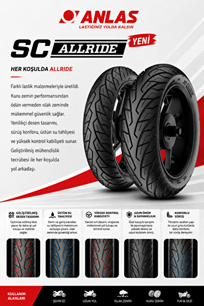 ANLAS Yamaha N Max 125 Ön Arka Lastik Takım SC AllRide 4 Mevsim Yeni Üretim O...