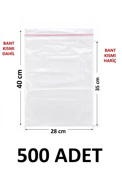MTKardeşler 500 Pcs 28X35 +5 cm Transparent Nylon Bag with Polyethylene Tape ...