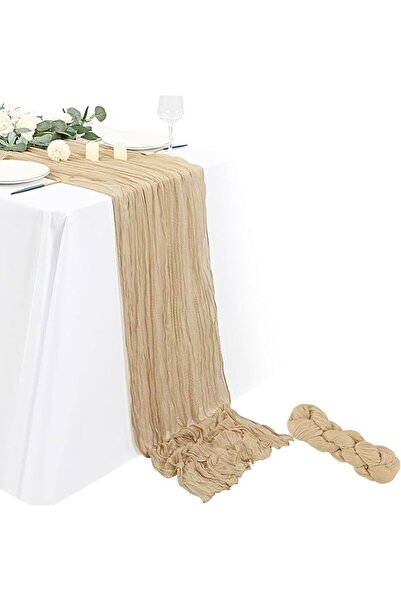 HOFEESEA Cheesecloth Table Runner Super Soft Boho Wrinkled Gauze Sheer Cloth ...
