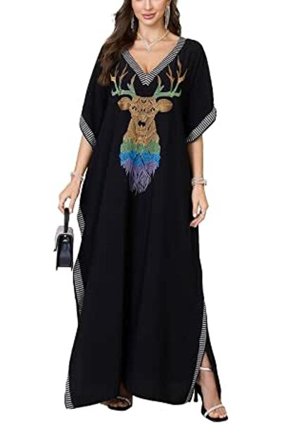 YouKD Women's Boho Long Kaftan Dress Maxi Cardigan One Size Loungewear Bikini...
