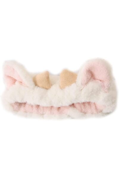 Tazweeq Face Wash Headband Hairband, with Cow Horns Coral Fleece Cartoon Cute...