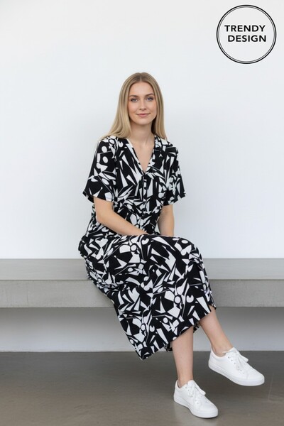 Trendy Design Rochie Midi de Vară – Confort și Imprimeuri Elegante