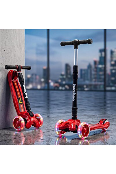 BAYBEE Flash Scooter for Kids, 3 Wheel Kids Scooter Smart Kick Scooter with F...