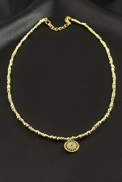 SORA GROUP Evil eye zircon stone metal beaded necklace