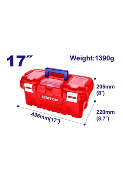 EMTOP High Quality Plastic Tool Box 17 Inch Epbx1701 - M-Top