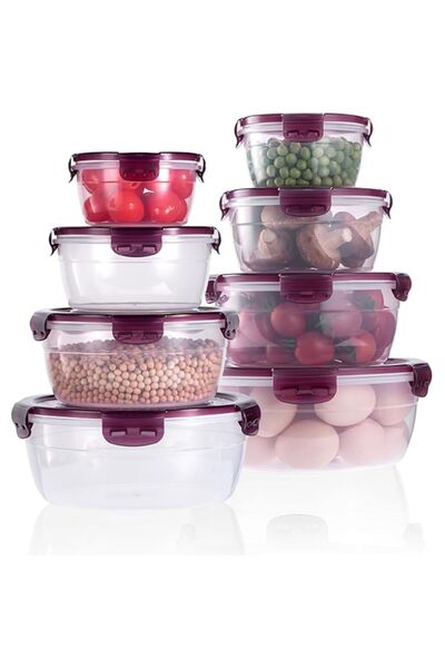Generic BPA-Free Plastic Food Storage Containers Set (S/M/L/XL) with Airtight...