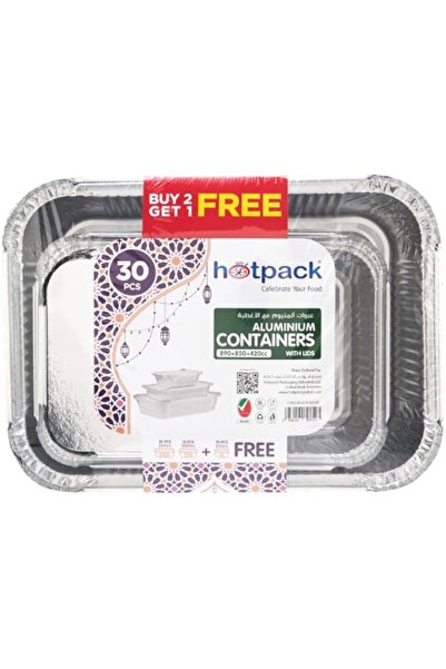 Generic Aluminium Food Storage Container Combo Pack, 10 X 1850 Cc + 10 X 890 ...