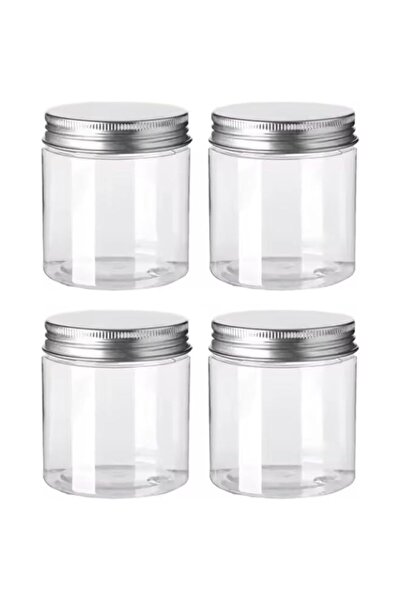Generic Plastic Jars 4 Pack, 400ml each, with Airtight Lids, BPA Free, Food G...
