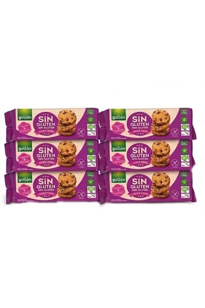 Gullon Pachet cu 6 biscuiți fără gluten cu bucățele de ciocolată Sin Gluten C...