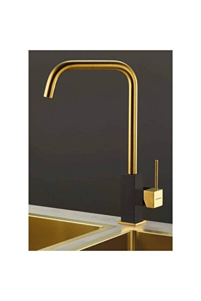 Pyramis Adelita PVD Inox Gold & Pearl Black Μπαταρία Κουζίνας Πάγκου