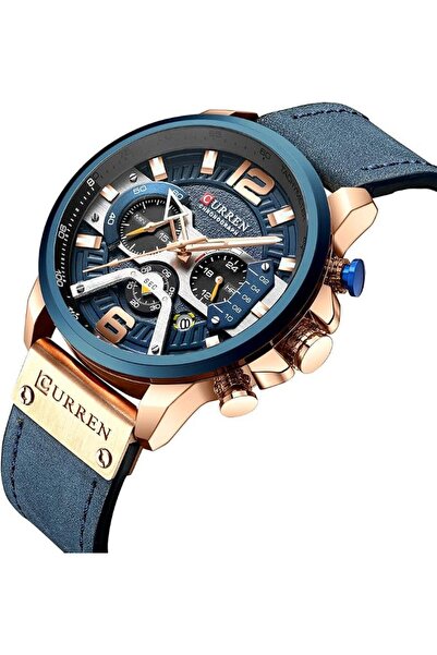 Curren Mens Quartz Analog Calendar Fashion Waterproof Leather Band Wrist Watch